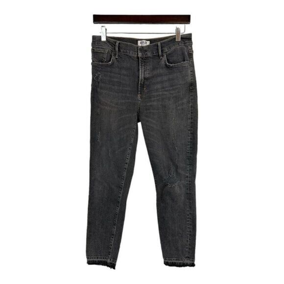 Agolde high rise gray wash distressed release raw hem jeans size 30 - Picture 1 of 9